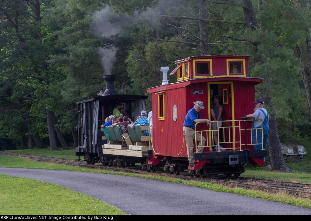 Going-away shot of the excursion train departing the station area